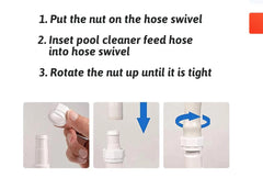 ATIE Pool Cleaner Hose Nut D15 and D20 side view