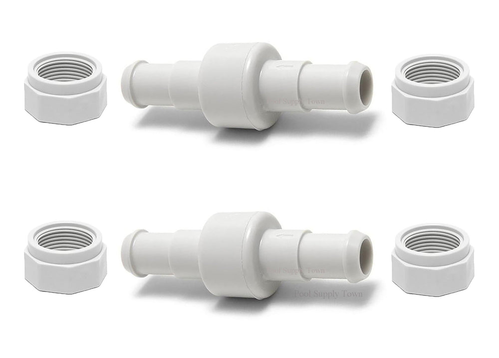 ATIE Pool Cleaner Hose Swivel D20 and Hose Nut D15 Combo Kit front view