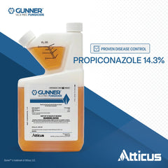 Atticus Gunner 14.3 MEC Fungicide 16oz back view with label