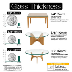 Augeno 16-inch round glass top with bumpers
