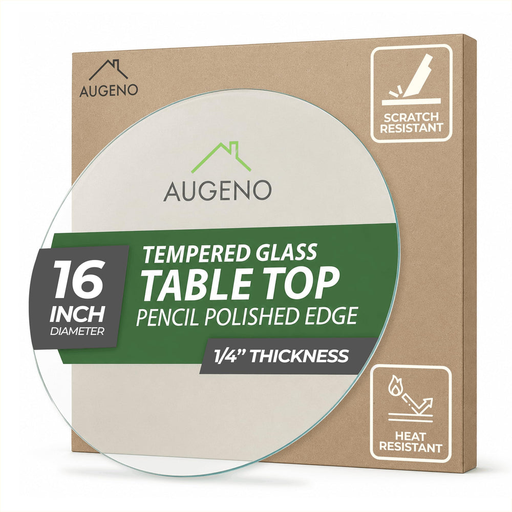 Augeno 16-inch round tempered glass table top front view