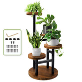 AUGOSTA 4 Tier Corner Plant Stand front view with plants