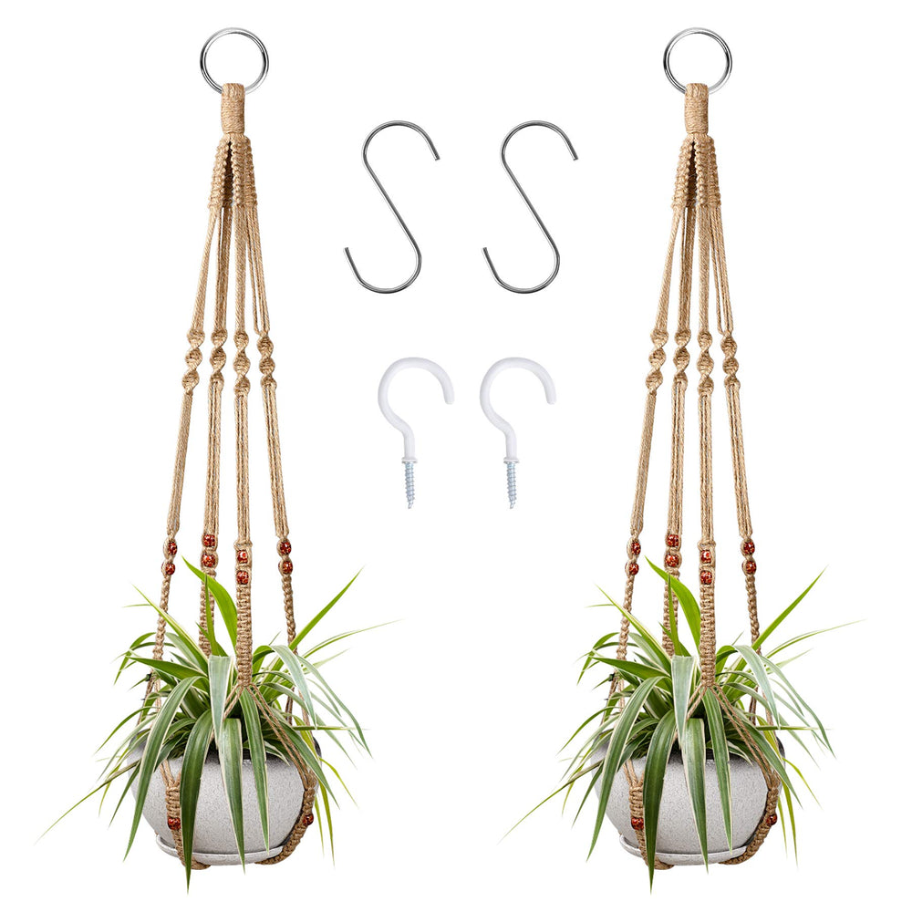 Augshy 35 Inch Cotton Plant Hanger, front view with plant
