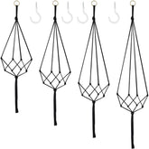 Augshy Macramé Plant Hangers set of four black hangers