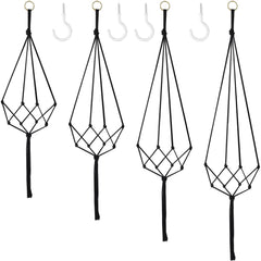 Augshy Macramé Plant Hangers set of four black hangers