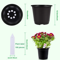 Augshy nursery pots with waterproof labels and tools