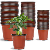 Augshy plastic nursery pots set of 120 with red brick design