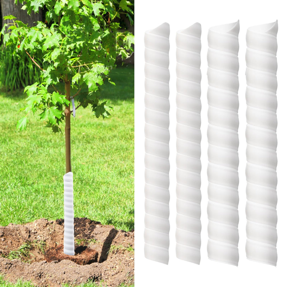 Aukney Tree Trunk Protector Wraps 15.7 inches, white spiral design