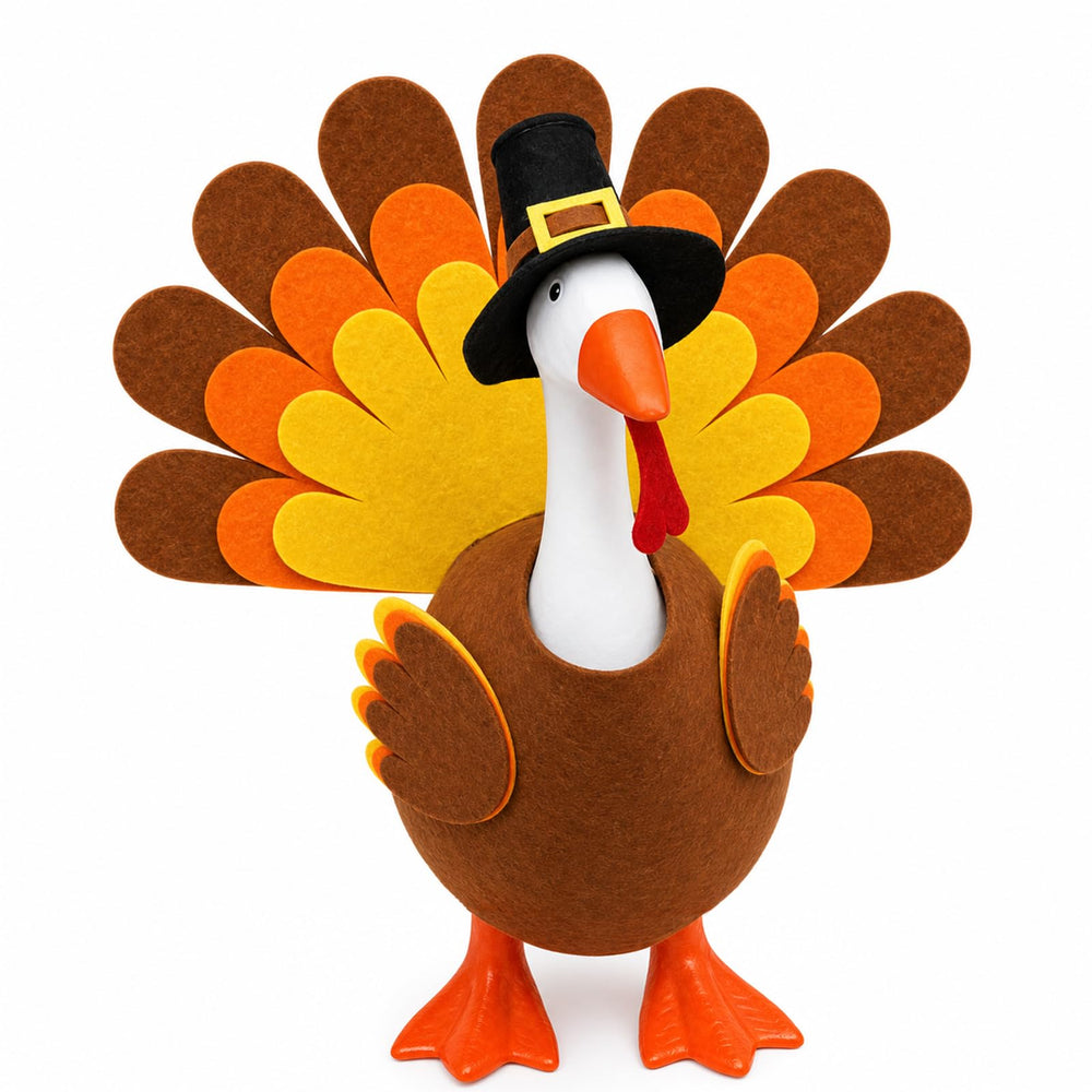 Aurexan 7 Inch Desk Goose Outfit in Thanksgiving theme front view