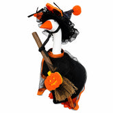 Aurexan 7 Inch Desk Goose Wizard Outfit front view with broom