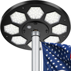 Aurolit Solar Flag Pole Light front view with 160 multi-angle LEDs