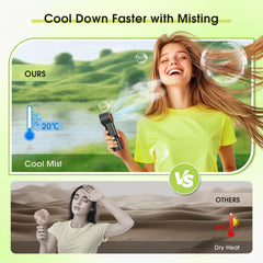Ausic Misting Fan showing mist spray feature