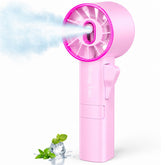 Ausic Portable Handheld Misting Fan, Pink, front view
