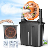 Ausic Portable Misting Fan front view with water bucket