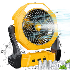 Ausic Portable Misting Fan in yellow, front view