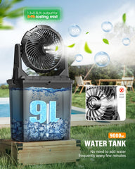 Ausic Portable Misting Fan side view showing spray outlets