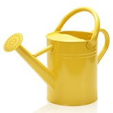 Ausluru Metal Watering Can front view in yellow