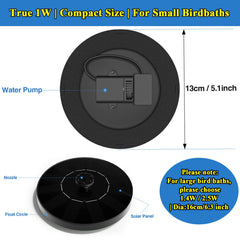 AUTGA Solar Fountain Pump in bird bath with water spray