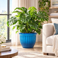 AUTO DAYA 15" Large Planter with flowers indoors