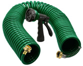 AUTOMAN 50 ft coil garden hose dark green with brass connectors