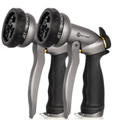 AUTOMAN Garden Hose Nozzle - 2 Pack, metallic finish front view