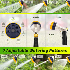 AUTOMAN garden hose nozzle side view with adjustable sprayer