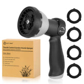 AUTOMAN Garden Hose Nozzle with adjustable spray patterns, black