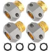 AuySier Garden Hose Repair Kit - Solid Brass connectors and clamps
