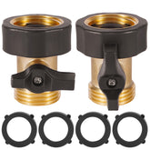 AuySier Garden Hose Shut Off Valve front view with rubber handle
