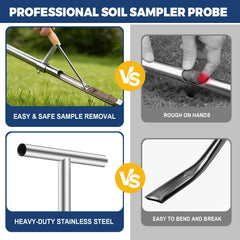 AUZEKER soil sampler probe with additional soil removal tool