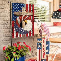 AVOIN colorlife garden flag installation on a standard pole