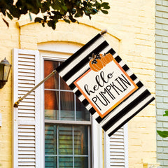 AVOIN colorlife Hello Pumpkin Fall House Flag side view with sleeve