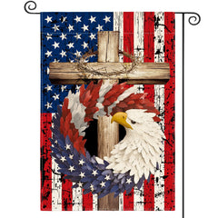 AVOIN colorlife patriotic garden flag 12x18 inches front view