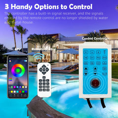 Awanhe Pool Light remote control in hand