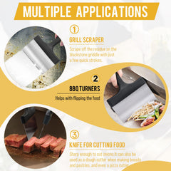 AWEASROY griddle scraper with ergonomic handle