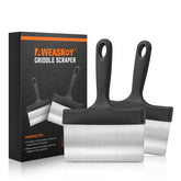 AWEASROY Heavy Duty Griddle Scraper stainless steel front view