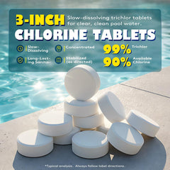 AX Poolwinsk 3 Inch Chlorine Tablets individual tablet close-up