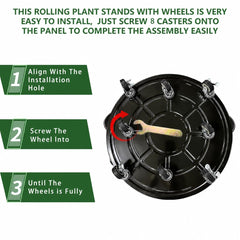 AyaLight 20 Inch Metal Plant Caddy with heavy flower pot on it