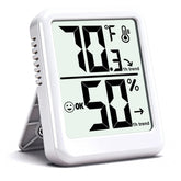 Ayawiss Indoor Thermometer Hygrometer front view, white color