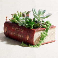 Aygrün Vintage Book Shaped Succulent Pot front view