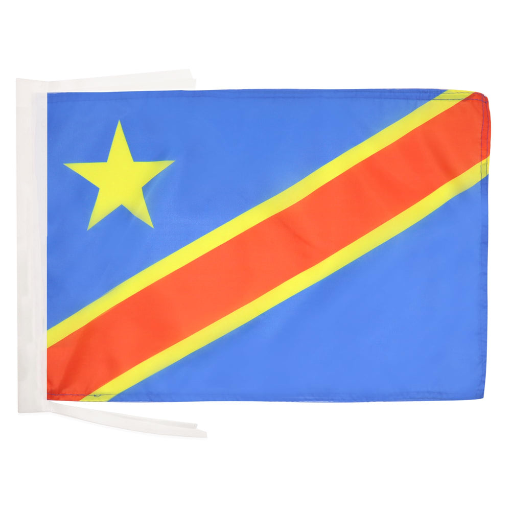 AZ FLAG Democratic Republic of the Congo Flag front view with hanging cords