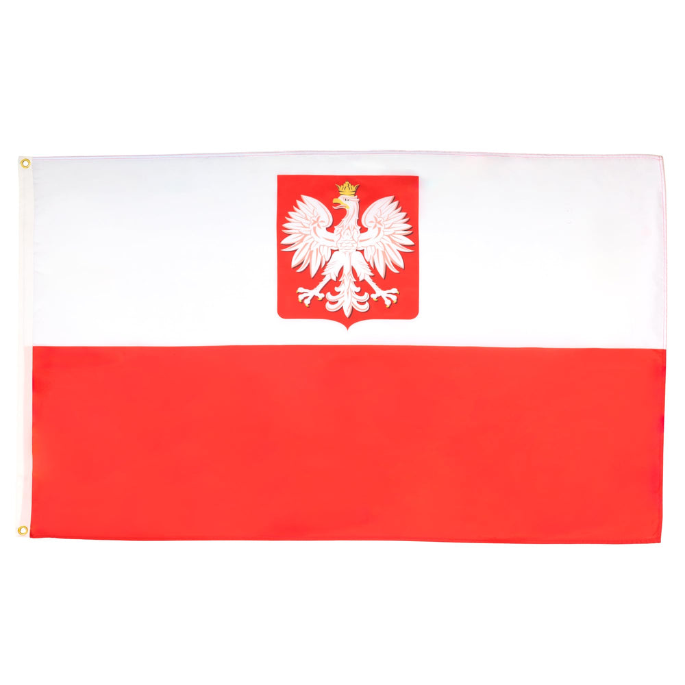 AZ FLAG Poland with Eagle Flag 5x8 ft front view