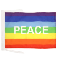 AZ FLAG Rainbow Peace Letter Flag front view 12x18 inches