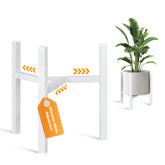 AZADESJET adjustable plant stand front view with white finish