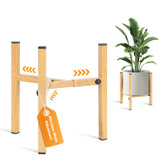 AZADESJET Adjustable Plant Stand in Natural Wood-Grain finish