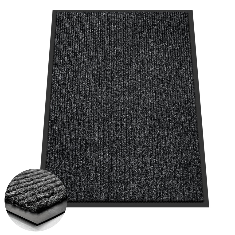 Azadx Heavy Duty 3'x4' Door Mat in Dark Grey front view