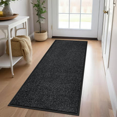 Azadx Heavy Duty Door Mat 2'x6' dark grey close-up of texture