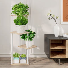 AZERPIAN plant stand with potted plants and decorative items