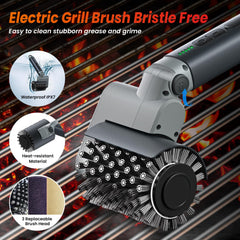 Azgim Pai Electric Grill Brush showing adjustable angle head