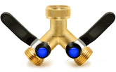 BACASIN Brass Garden Hose Splitter front view